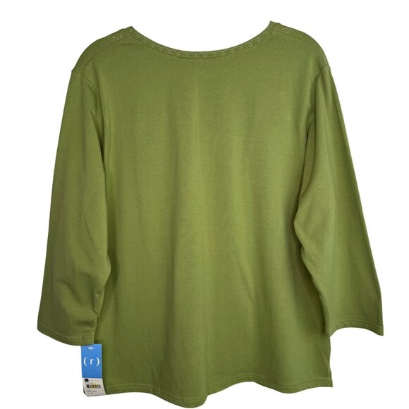 Bundle of‎ 3 NWT New With Tags 1X/XL Womens 95%+ Cotton Blouses with 3/4 Sleeves - Picture 5 of 13